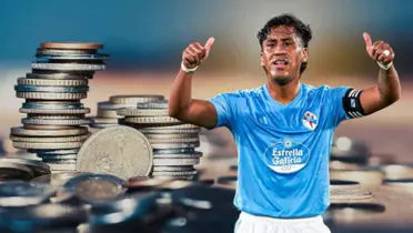 Renato Tapia vistiendo la camiseta del Celta de Vigo