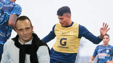 Restrepo sonriendo y los jugadores de Alianza entrenando (Foto: Alianza Lima)