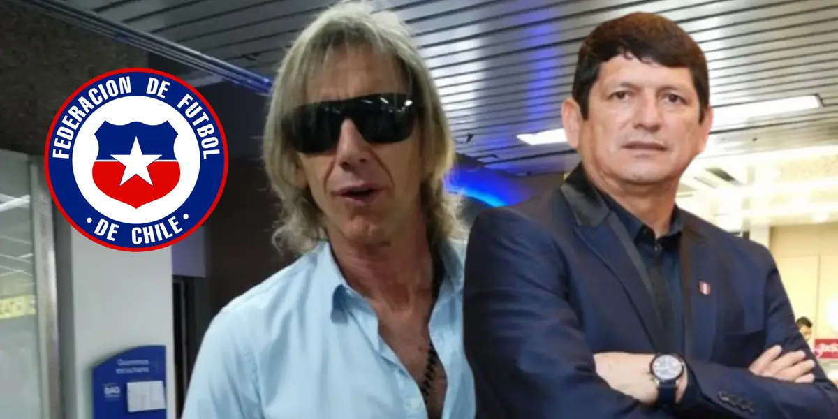 Ricardo Gareca, al lado Agustín Lozano.