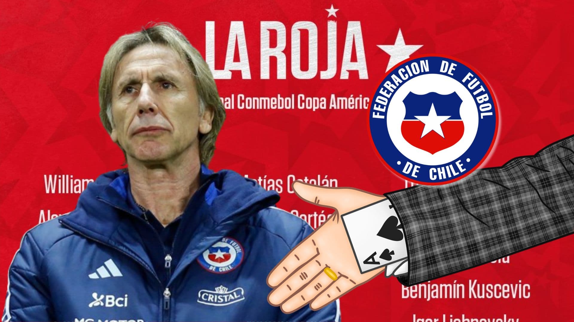 Ricardo Gareca con el buzo de la Selección Chilena