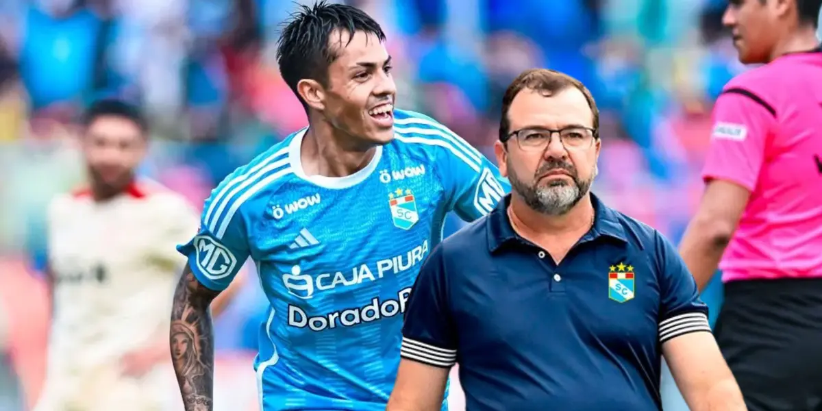Santiago González celebrando su gol y Enderson Moreira serio