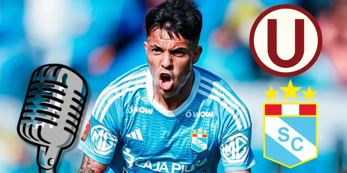 Santiago González disfrutando el gol que marcó hoy vs Unión Comercio