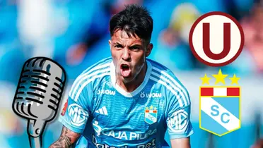 Santiago González disfrutando el gol que marcó hoy vs Unión Comercio