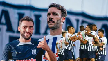 Sebastián Rodríguez, Juan Pablo Freytes y jugadores de Alianza Lima