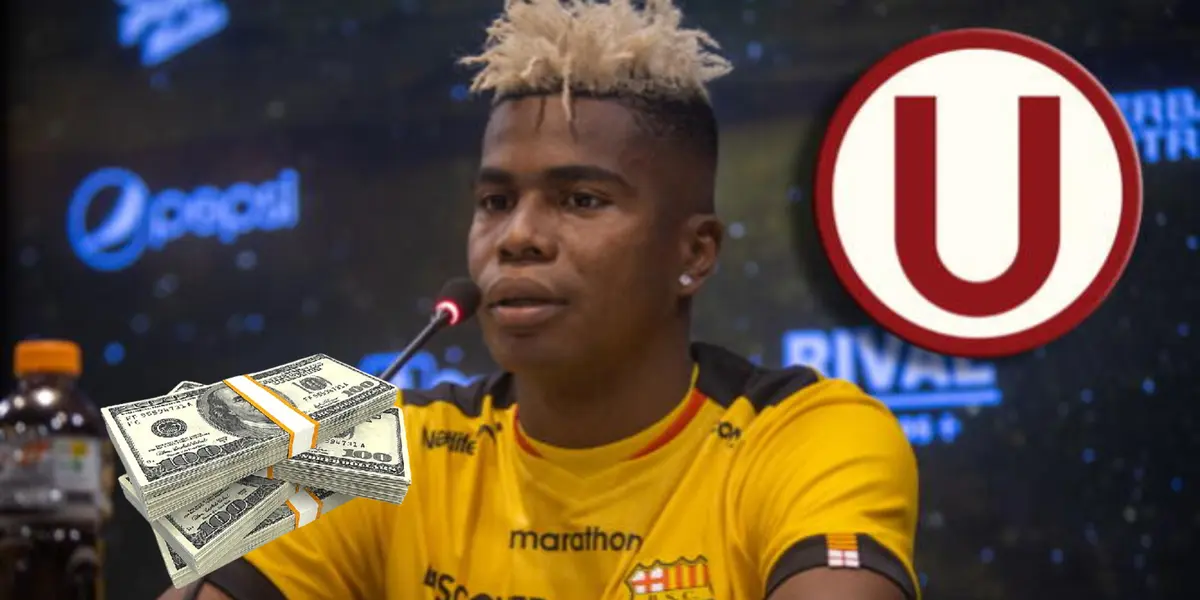 Segundo Portocarrero con la camiseta del Barcelona SC.