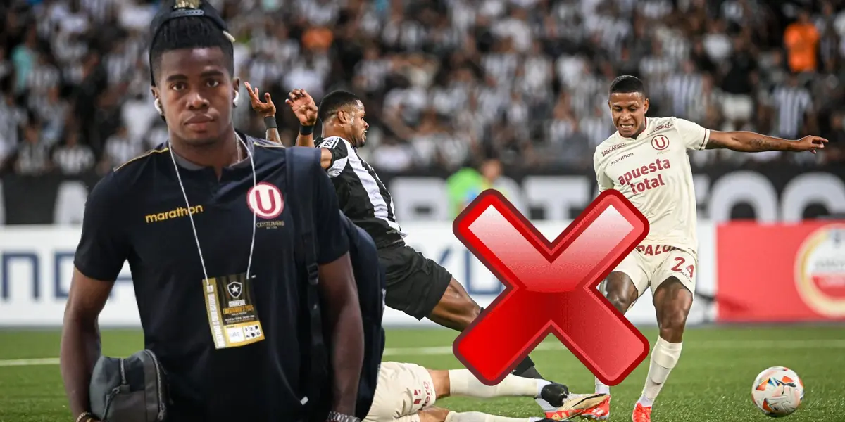 Segundo Portocarrero y detrás una acción de juego en el Botafogo vs Universitario