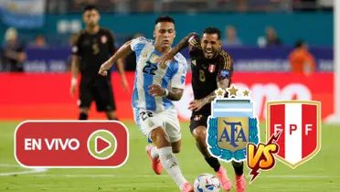 Lautaro Martínez - Sergio Peña (Foto: Conmebol)