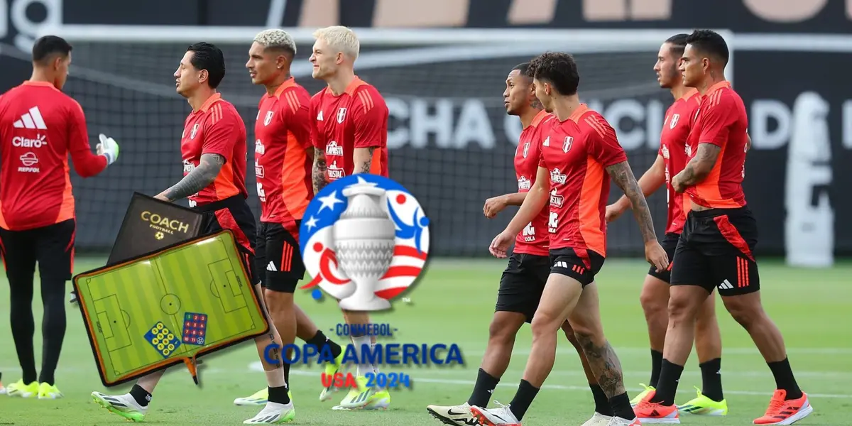 Solís, Lapadula, Guerrero, Sonne, Reyna, Zanelatto, Santamaría y Noriega caminando en la cancha de Videna