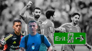 Solís, Yotún. Cauteruccio, Ávila y Hohberg con la camiseta de Sporting Cristal