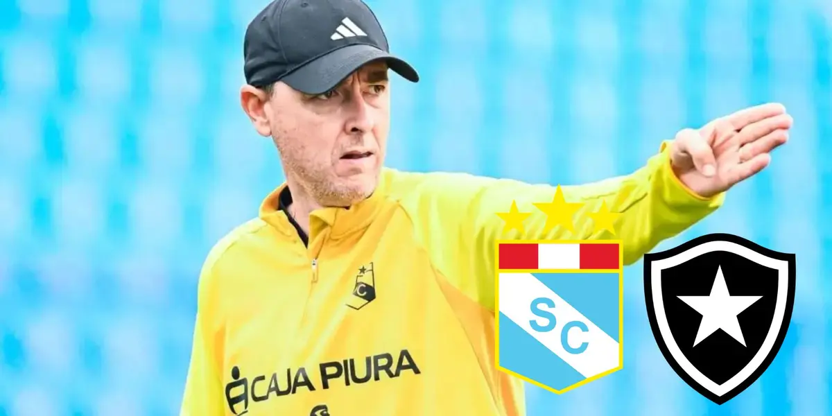 Tiago Nunes señalando y vistiendo ropa de entrenamiento de Sporting Cristal
