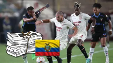 Una acción de juego en el partido de hoy entre Universitario de Deportes y Liga de Quito