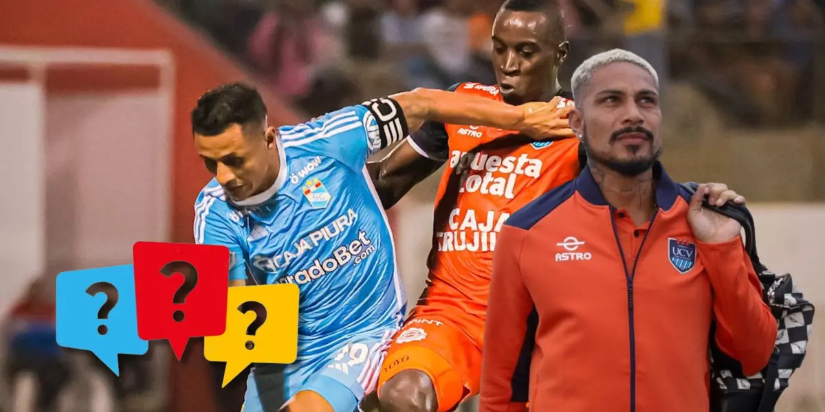 Una acción de juego en el UCV vs Sporting Cristal y delante Paolo Guerrero