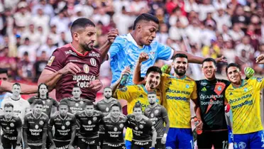 Una jugada del ADT de Tarma vs Universitario, debajo algunos jugadores de Cristal
