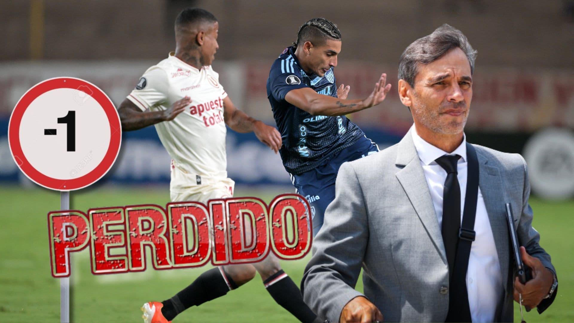 Una jugada del duelo entre Universitario vs Junior y delante Fabián Bustos