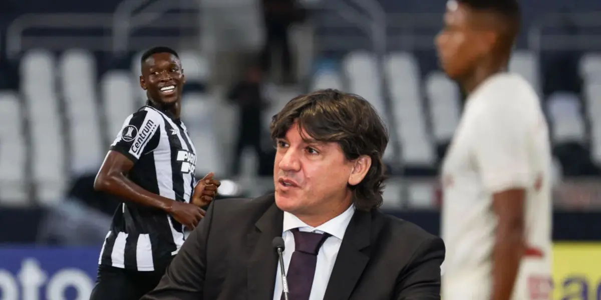 Una postal de la caída de Universitario ante Botafogo, al lado Jean Ferrari. FOTO: RPP