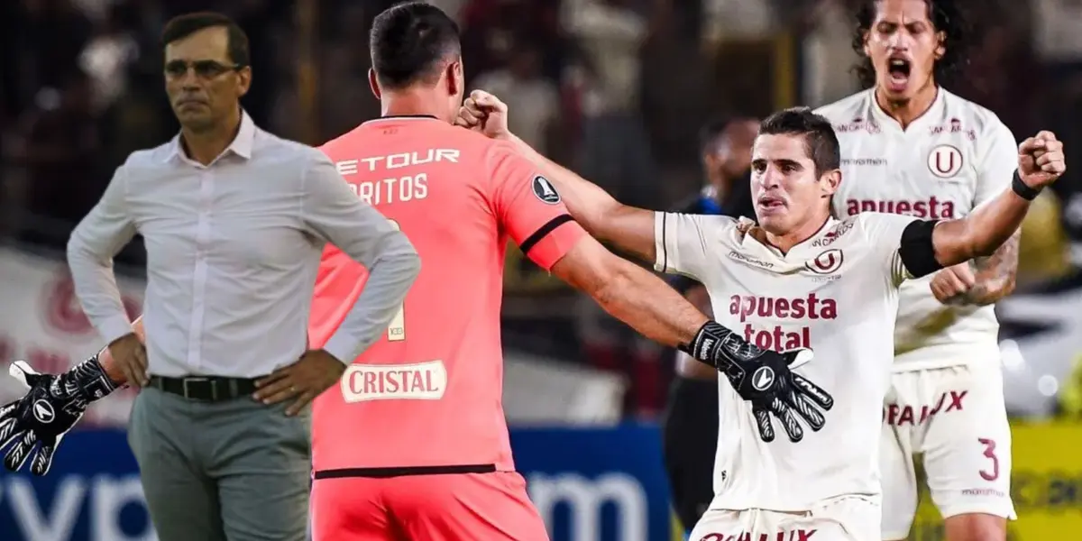 Universitario celebrando en la Copa Libertadores. FOTO: RPP