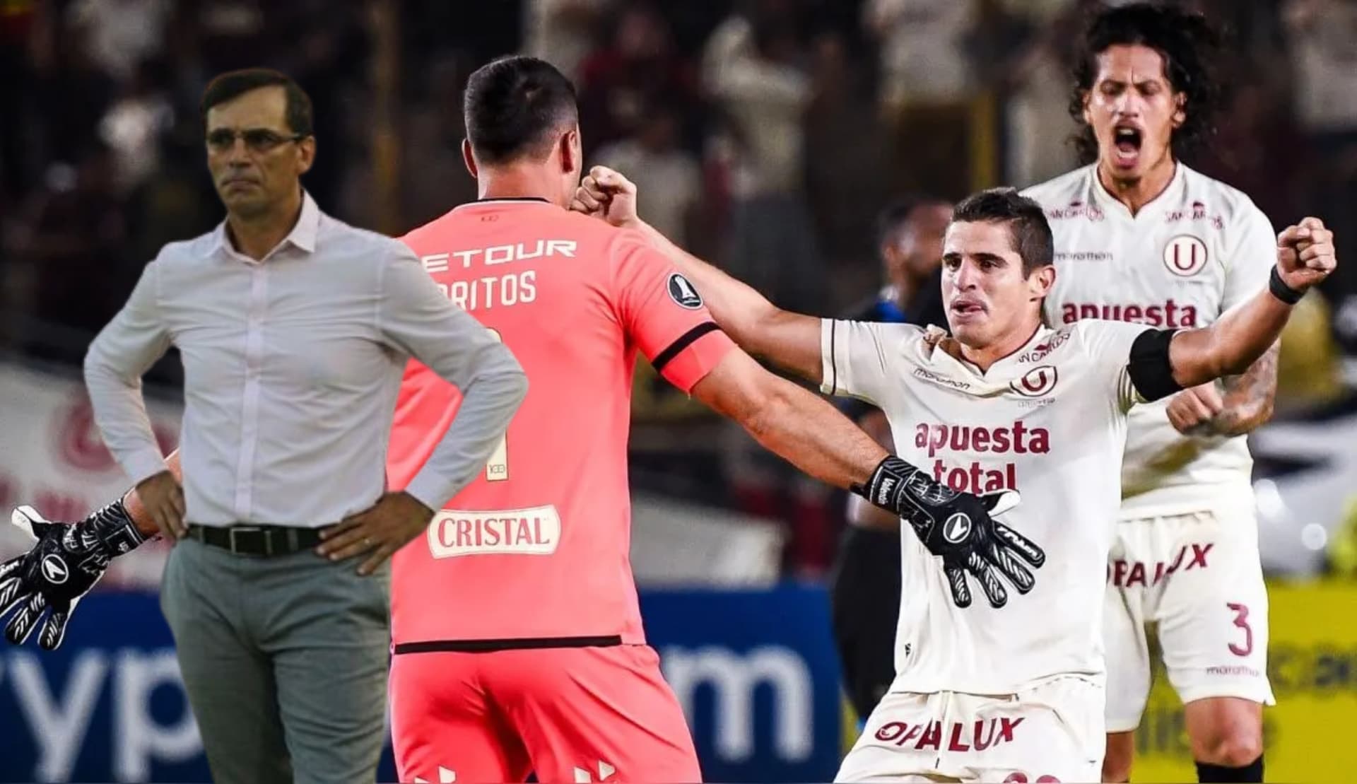 Universitario celebrando en la Copa Libertadores. FOTO: RPP