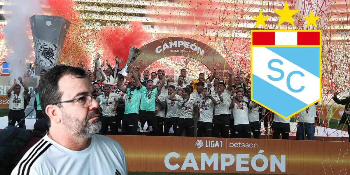 Universitario celebrando y Moreira serio (Foto: Andina)