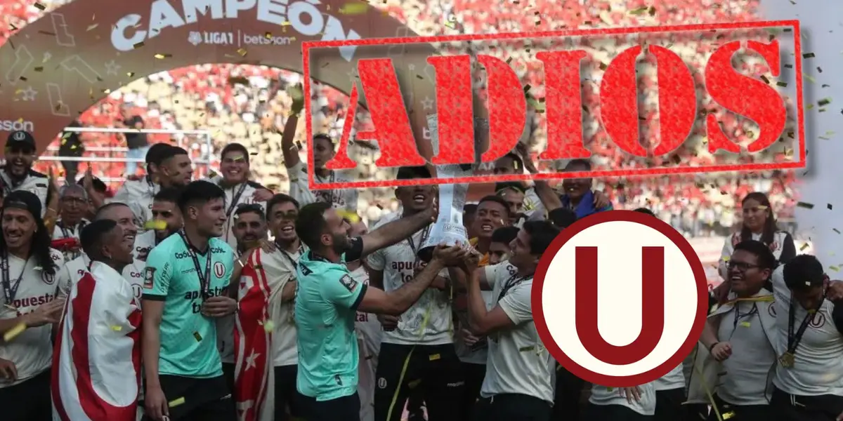 Universitario de Deportes celebrando el título de la temporada 2023
