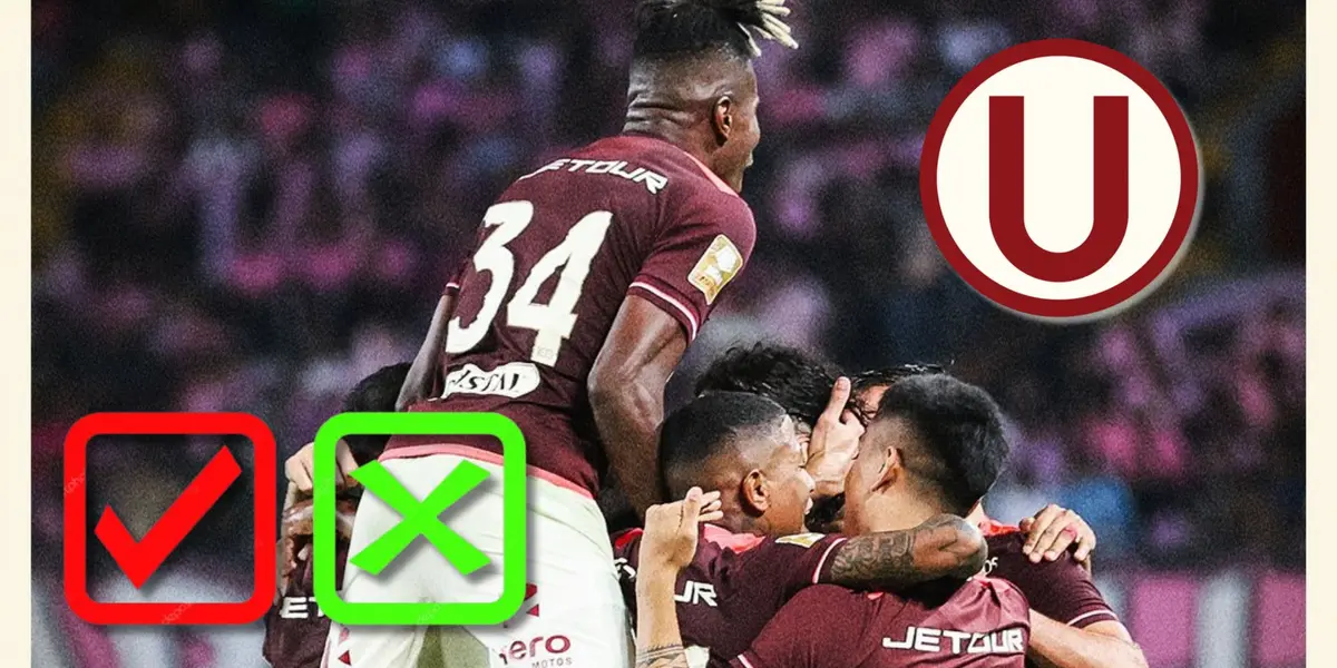 Universitario de Deportes celebrando el triunfo de hoy vs Sport Boys