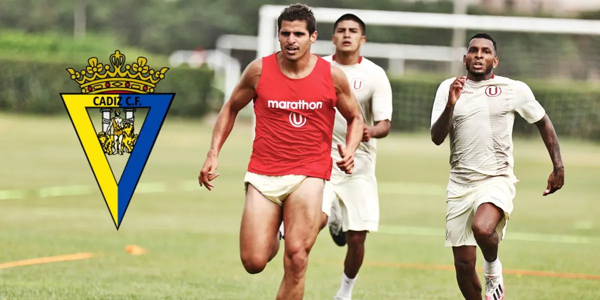 Universitario de Deportes entrenando.