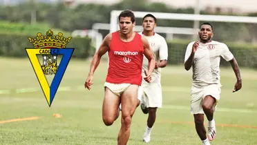 Universitario de Deportes entrenando.