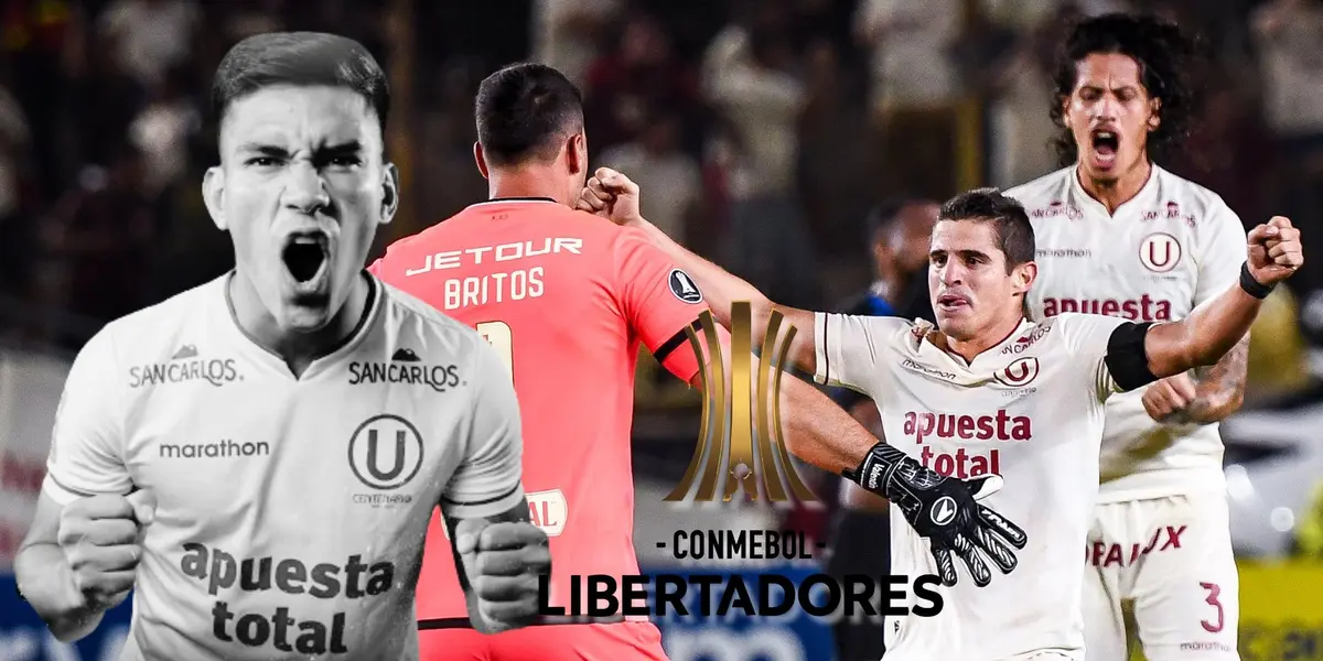 Universitario de Deportes festejando el triunfo vs LDU