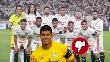 Universitario de Deportes posando con los reporteros gráficos, al lado Erick Delgado. FOTO: DALEUCAMPEÓN