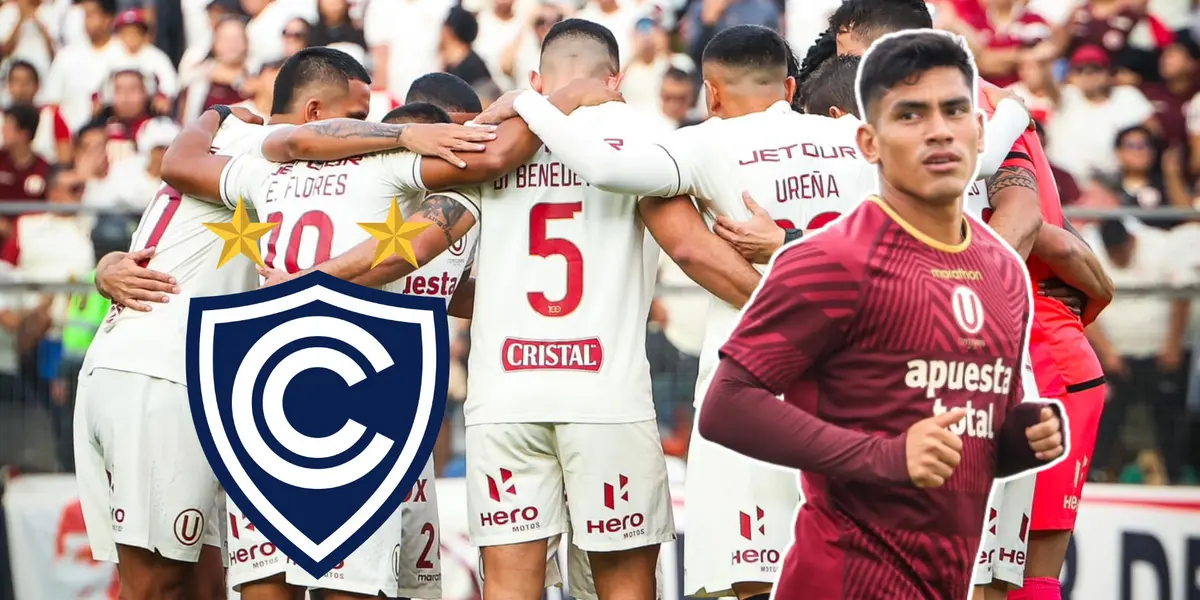 Universitario en un rondo y José Rivera mirando (Foto: Universitario)