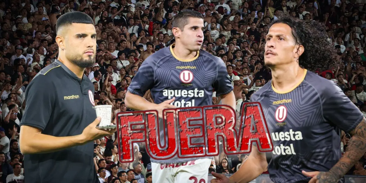 Ureña, Corzo y Riveros vistiendo la camiseta de Universitario de Deportes
