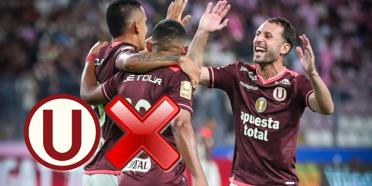 Valera, Flores y Calcaterra celebrando con la camiseta de Universitario de Deportes