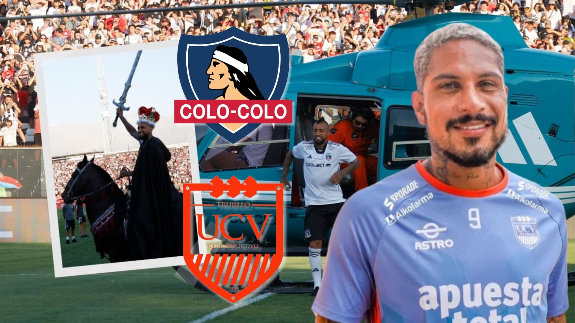 Vidal bajó de un helicóptero en Colo Colo y así fue recibido Guerrero en Trujillo