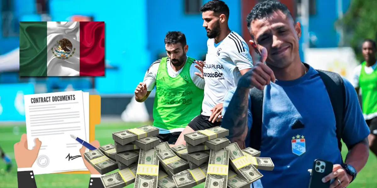 Yoshimar Yotún y detrás el entrenamiento de Sporting Cristal con Da Silva y Cauteruccio