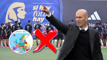 Zinedine Zidane y detrás jugadores de la Bicolor reuniones en la Videna