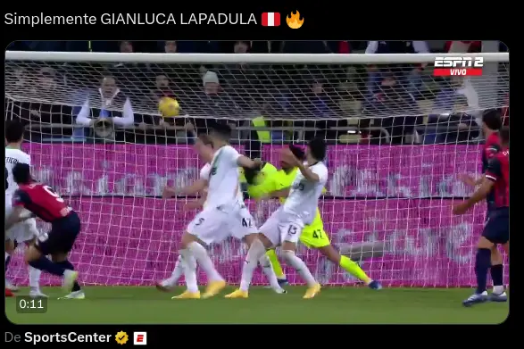 Golazo de Lapadula en Italia