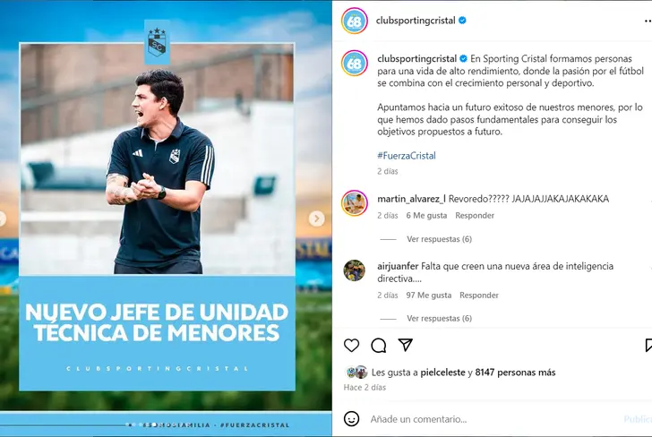 Fuente: @clubsportingcristal